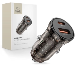 TECH-PROTECT CC01 2-PORT CAR CHARGER PD30W/QC3.0 BLACK TECH-PROTECT CC01 2-PORT CAR CHARGER PD30W/QC3.0 BLACK
