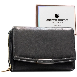 Portfel damski z RFID STOP elegancki modny Peterson pudełko na prezent