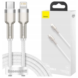 Kabel USB-C do Lightning Baseus Cafule, PD, 20W, 1m (biały) Kabel USB-C do Lightning Baseus Cafule, PD, 20W, 1m (biały)
