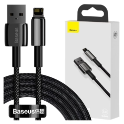 Kabel USB do Lightning Baseus Tungsten Gold, 2.4A, 2m (czarny)