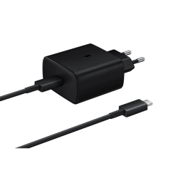 Ładowarka sieciowa Samsung EP-TA845EWE 45W z kablem USB-C Samsung EP-DW767JWE 45W 1,8m (OOB Bulk - opakowanie zastępcze) - czarna