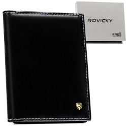 Portfel męski Rovicky na prezent elegancki pojemny funkcjonalny ochrona rfid