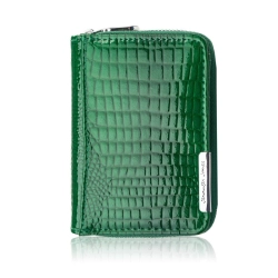 Portfel damski skórzany mini lakierowany croco do noszenia