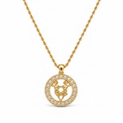 Naszyjnik ze znakiem zodiaku Bliźnięta zdobionym kryształkami Preciosa (C26/TAL/31/5AU)