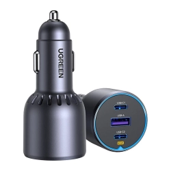 Ładowarka samochodowa Ugreen EC703, USB + 2x USB-C, 75W (czarna) Ładowarka samochodowa Ugreen EC703, USB + 2x USB-C, 75W (czarna)