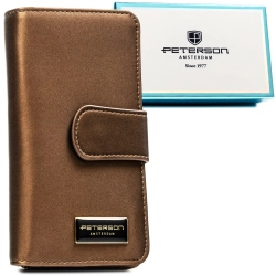 Portfel skórzany damski Peterson ze skóry naturalnej z RFID na prezent