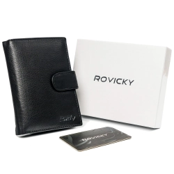 Rovicky portfel męski rozbudowany skórzany ochrona RFID skóra naturalna