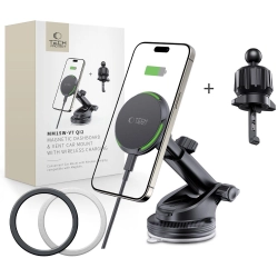 TECH-PROTECT MM15W-V7 QI2 MAGNETIC MAGSAFE DASHBOARD & VENT CAR MOUNT WIRELESS CHARGER 15W BLACK TECH-PROTECT MM15W-V7 QI2 MAGNETIC MAGSAFE DASHBOARD & VENT CAR MOUNT WIRELESS CHARGER 15W BLACK