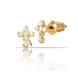Kolczyki krzyżyk z kryształów elegancki na prezent