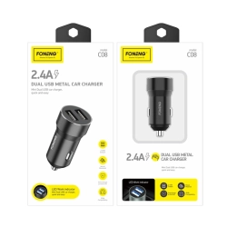 FONENG ładowarka samochodowa C08 2.4A 12W 2xUSB Czarny FONENG ładowarka samochodowa C08 2.4A 12W 2xUSB Czarny