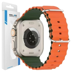 Beline pasek Apple Watch Silicone Waves38/40/41mm zielono-pomarańczowy /green-orange box