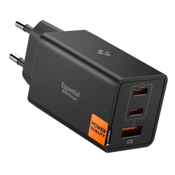 SPIGEN EE673EU ESSENTIAL 3-PORT NETWORK CHARGER 67W BLACK SPIGEN EE673EU ESSENTIAL 3-PORT NETWORK CHARGER 67W BLACK