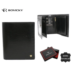 Duży, skórzany portfel męski z systemem RFID - Rovicky