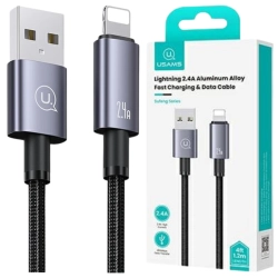 USAMS Kabel USB na Lightning 2,4A 1,2mFast Charging stalowy/tarnish SJ667USB01 (US-SJ667)