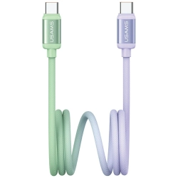 Kabel USAMS Bicolor Series SJ756 PD 60W  USB-C/USB-C 1.2m zielono fioletowy
