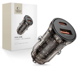 TECH-PROTECT CC01 2-PORT CAR CHARGER PD45W/QC3.0 BLACK TECH-PROTECT CC01 2-PORT CAR CHARGER PD45W/QC3.0 BLACK