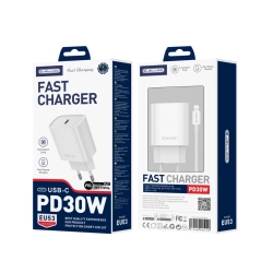 JELLICO ładowarka sieciowa EU53 PD 30W 1xUSB-C + kabel USB-C - Lightning Biały
