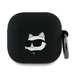Karl Lagerfeld KLA4RUNCHK AirPods 4      cover czarny/black Silicone Choupette Head 3D