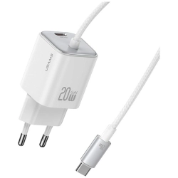 Ładowarka sieciowa USAMS JC Series CC261 20W GaN Mini Fast Charger 2xUSB-C biały