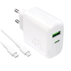 Ładowarka Puro Daily Prolite 45W USB-C USB-A Power Delivery z kablem USB-C - biała