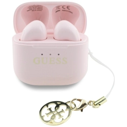 Słuchawki TWS Guess Glossy Effect        Printed Classic Logo & Charm różowy