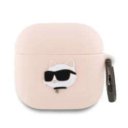 Karl Lagerfeld KLA4RUNCHP AirPods 4      cover różowy/pink Silicone Choupette Head 3D