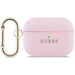 Etui Guess Grained Classic Logo do       AirPods Pro 3 różowy