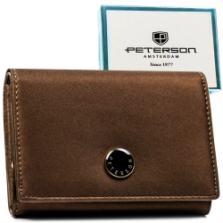 Portfel ze skóry naturalnej Peterson damski modny z RFID STOP na prezent