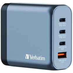 Verbatim Ładowarka sieciowa GaN 140W3xUSB-C/USB-A + Adapter EU/UK/US GNC-140 32203