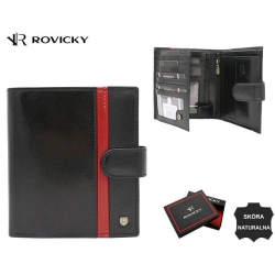Portfel męski w orientacji pionowej ze skóry naturalnej - Rovicky