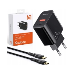 MCDODO ŁADOWARKA SIECIOWA + KABEL 1,2 M DO ŁADOWANIA 2X USB USB-C PD 33W