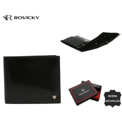 Skórzany portfel męski z systemem RFID - Rovicky