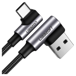 Kabel USB do USB-C, kątowy UGREEN US176, 3A, 1m (czarny)