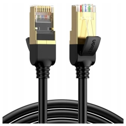 Okrągły kabel sieciowy UGREEN NW107 Ethernet RJ45, Cat.7, STP, 5m (czarny)