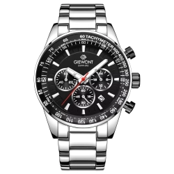 Zegarek Męski Giewont Chronograph Sapphire Srebrno Czarny GW9140-B1