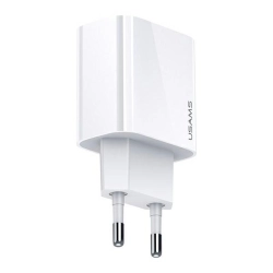 USAMS Ład. siec. 1xUSB-C T34 20W 5V-3A(only head) PD3.0 Fast Charging biały/white CC118TC01 (US-CC118)