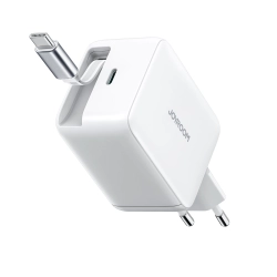 Ładowarka sieciowa Joyroom JR-TCL06 67W GaN z wbudowanym zwijanym kablem USB-C - biała Ładowarka sieciowa Joyroom JR-TCL06 67W GaN z wbudowanym zwijanym kablem USB-C - biała