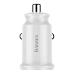 Ładowarka samochodowa Baseus Grain 2x USB 5V 3.1A (biała)