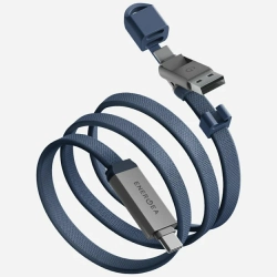 Kabel Energea Sheath Travel 2w1 USB-C do USB-C/USB-A 480Mbps 60W 1.2m niebieski Kabel Energea Sheath Travel 2w1 USB-C do USB-C/USB-A 480Mbps 60W 1.2m niebieski