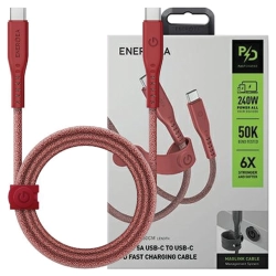 ENERGEA kabel Flow USB-C - USB-C1.5m czerwony/red 240W 5A PD Fast Charge