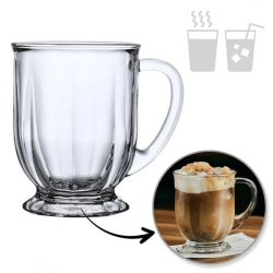 Filiżanka szklanka ryflowana duża 500 ml 1szt SZK159