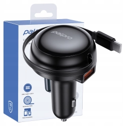PALPRO SZYBKA ŁADOWARKA SAMOCHODOWA 2X USB-A USB-C KABEL ZWIJANY 53W