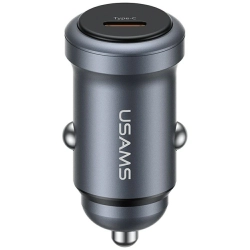 Ładowarka samochodowa USAMS CC321        Aluminium 30W PD USB-C tarnish