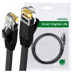 Płaski kabel sieciowy UGREEN  NW102 Ethernet RJ45, Cat.6, UTP, 2m (czarny)