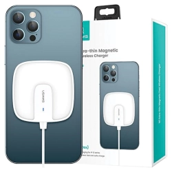 USAMS Ład. indukcyjna US-CD159 magneticW1 15W Extra-thin iPhone 12 series biały/white CD159DZ02