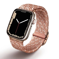 UNIQ pasek Aspen Apple Watch 40/38/41mmSeries 1/2/3/4/5/6/7/8/9/SE/SE2 Braided DE różowy/citrus pink