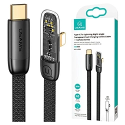 USAMS Kabel kątowy USB-C na LightningPD 20W Fast Charging Iceflake Series 1,2m czarny/black SJ583USB01 (US-SJ583)