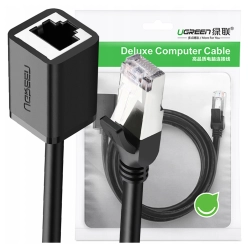 Kabel sieciowy UGREEN NW112 przedłużacz Ethernet RJ45, Cat. 6, FTP, z metalową wtyczną 1m, (czarny)