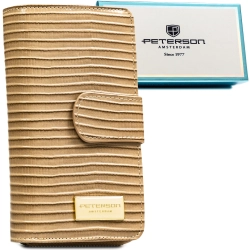 Portfel damski PETERSON skórzany RFID duży pojemny skóra naturalna z