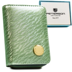 Portfel mały damski ze skóry Peterson z ochroną RFID pionowy na prezent